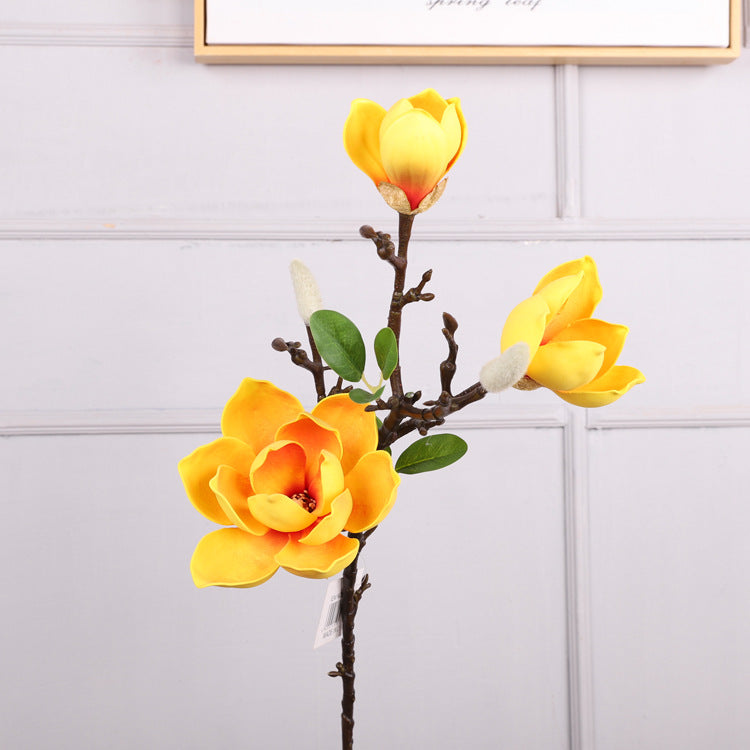 27 Inch Magnolia Stem Artificial Flowers 10 Pcs Bulk Wholesale Silk Magnolia Stems