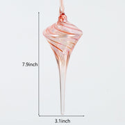Bulk Christmas Glass Ornaments 12 Pcs Sparkle Helical Drop Decorations for Christmas Tree