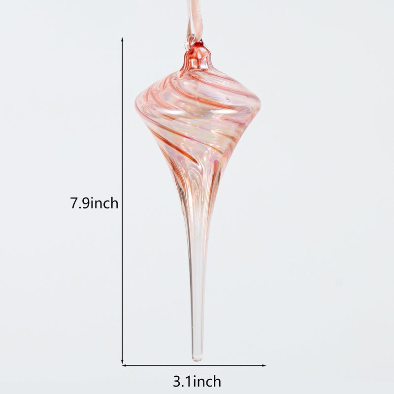 Bulk Christmas Glass Ornaments 12 Pcs Sparkle Helical Drop Decorations for Christmas Tree