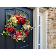 Artificial Silk Hydrangea Peony Dahlia Wreaths Bulk Set for Front Door Wall Hanging Home Decor