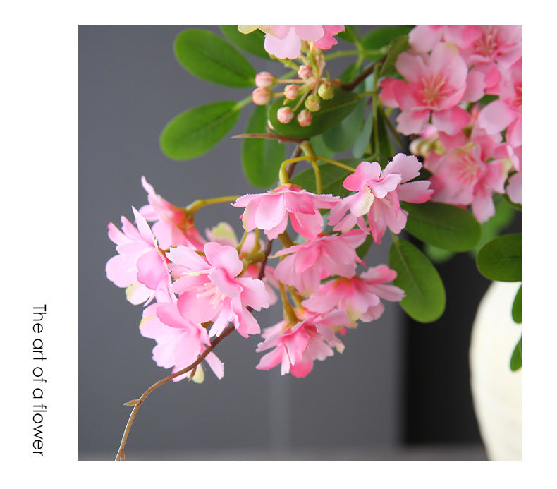 Single Stem Artificial Michelia Flower, 29" Tall, Silk Material, Modern Home & Commercial Decor, White & Pink Options
