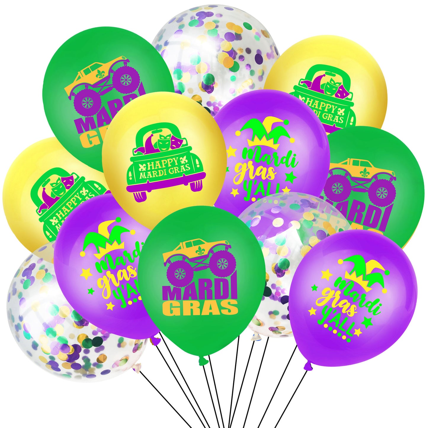 Bulk Mardi Gras Party Latex Balloons for Carnival Birthday Baby Shower Wedding Party Supplies Decorations Home Outdoor Decor Wholesale