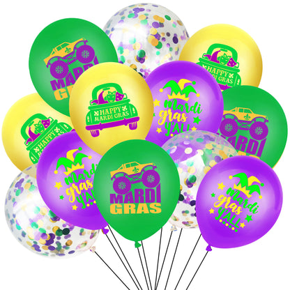 Bulk Mardi Gras Party Latex Balloons for Carnival Birthday Baby Shower Wedding Party Supplies Decorations Home Outdoor Decor Wholesale