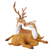 Christmas Sika Deer Ornament Plush Toy Bulk Set for Home Table Decoration