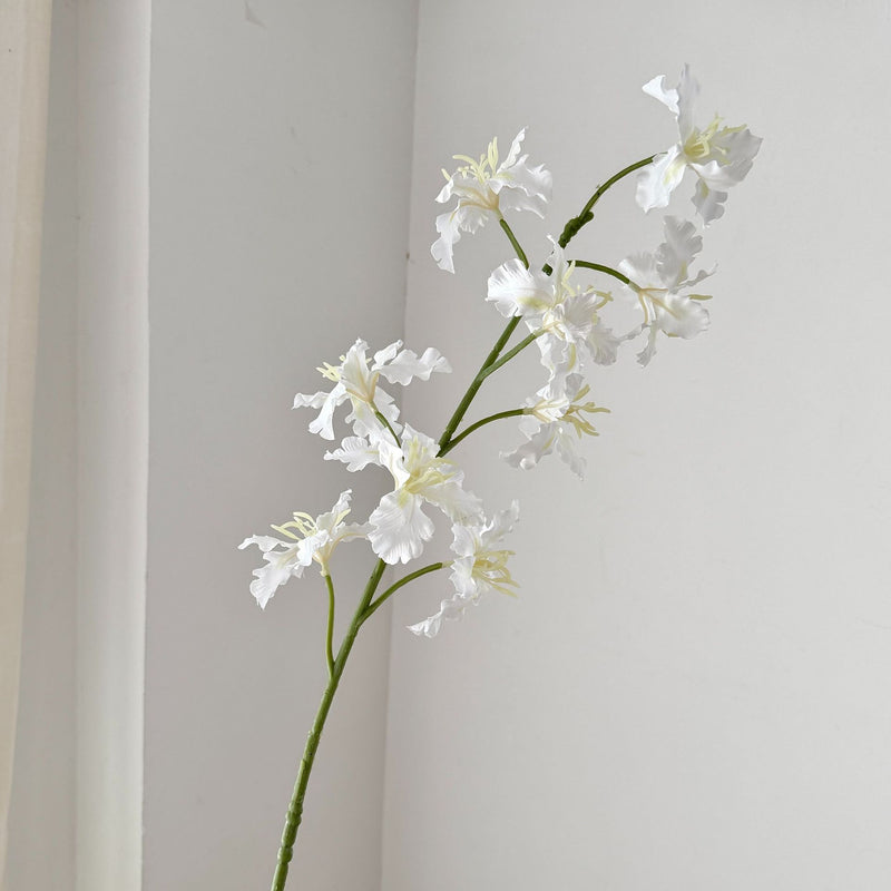Artificial Iris Flower Bush with 9 Blooms, Silk-Like Fabric, 37" Tall, for Weddings, Home Decor, and Events
