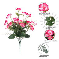 Premium UV-Resistant Artificial Hibiscus Flowers 8 Bundles Faux Silk Plants for Outdoor Garden Porch Patio Vase Decor High-Quality