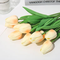 Bulk 20Pcs Silk Tulips  Artificial Flowers Bendable Stem for Mother's Day  Wedding Centerpiece Home Decor Wholesale