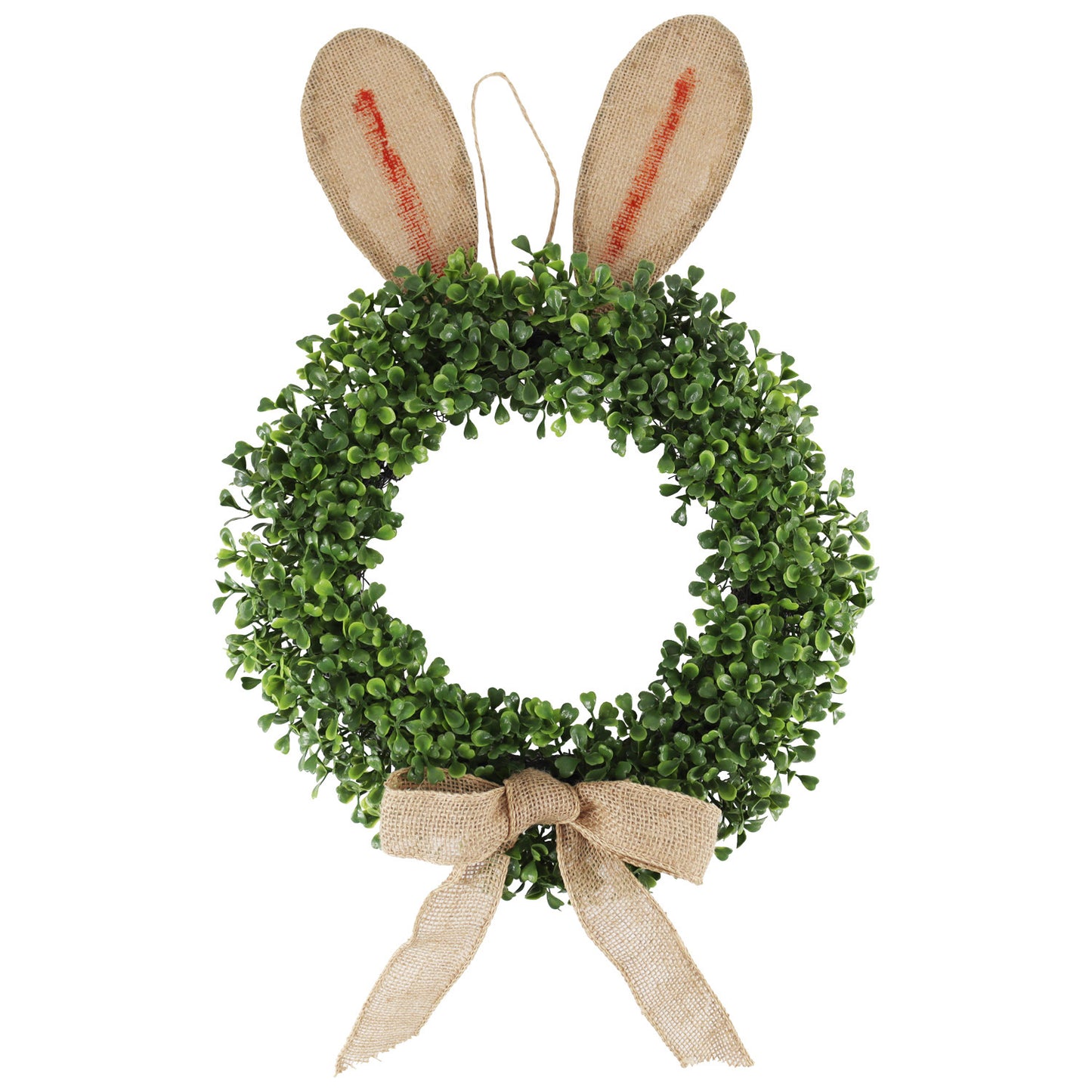 24 " Easter Bunny Wreath - Artificial Greenery Front Door Decor | Spring Summer Home Accent