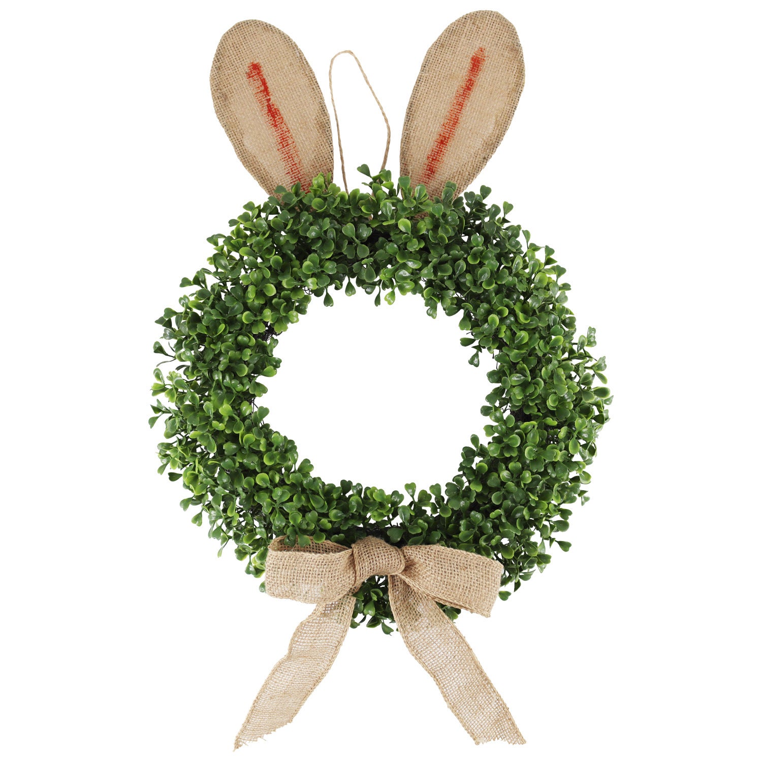 24 " Easter Bunny Wreath - Artificial Greenery Front Door Decor | Spring Summer Home Accent