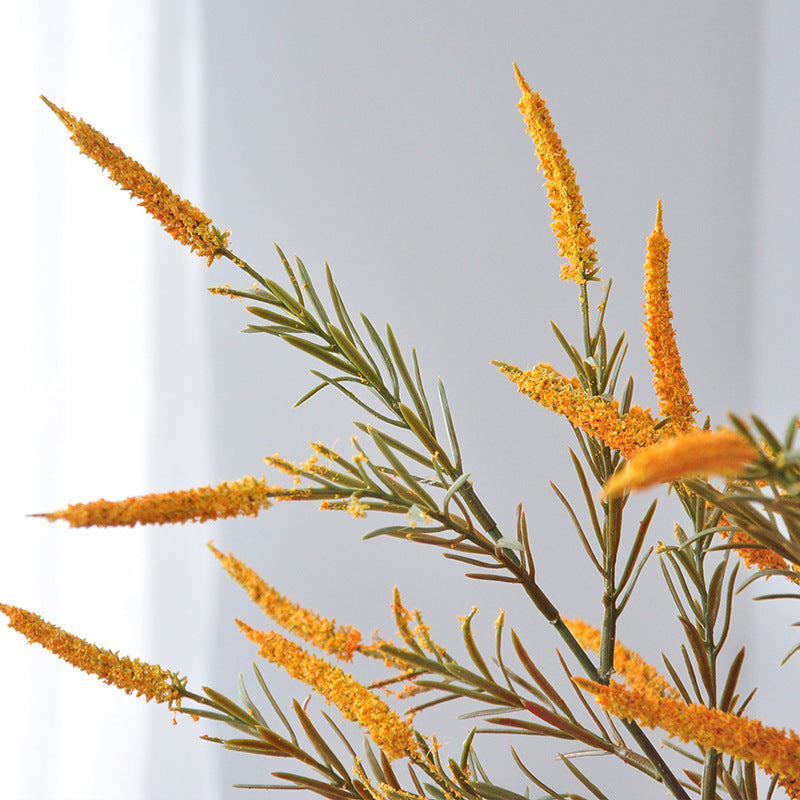 Artificial Sage Salvia & Foxtail Grass Stem, Single Stem Faux Floral, Soft PVC, Bendable, for Home, Wedding & Display