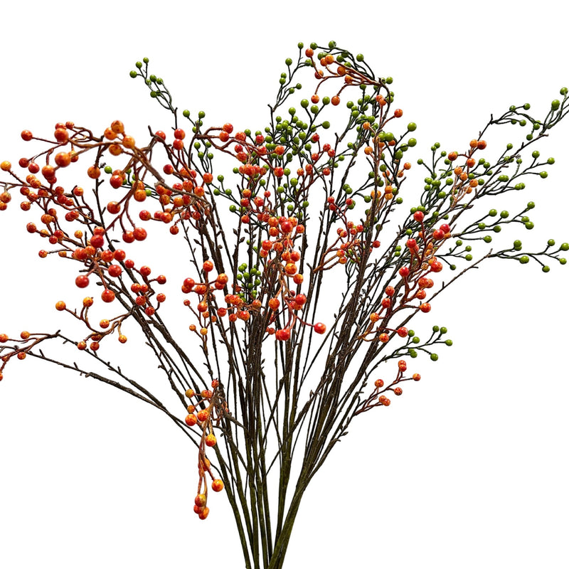 Artificial Red Berry Bush, 55" Long Faux Foam Berry Stems for Wedding Centerpieces, Home Decor, and Commercial Displays