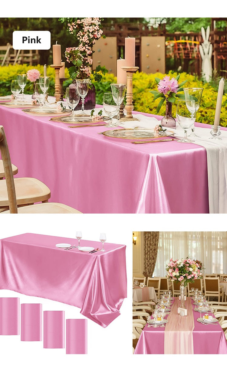 Bulk Satin Tablecloth Table Cover for Rectangular Table Wedding Banquet Events Decor Wholesale