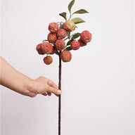 Artificial Lychee Branches with Fruit - Lifelike Decor for Living Room Floral Arrangements & Country - Style Displays