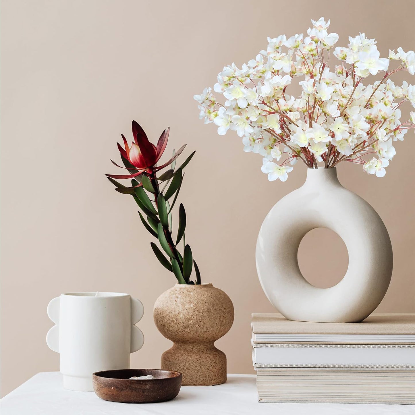 Wedding Floral Backdrop Decor Premium 6 Pcs Artificial Cherry Blossom Branches Silk UV Resistant for Venue Styling