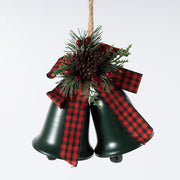 Christmas Iron Bell Ornaments with Pine Cone and Berry Hanging Decorations, Bulk Set