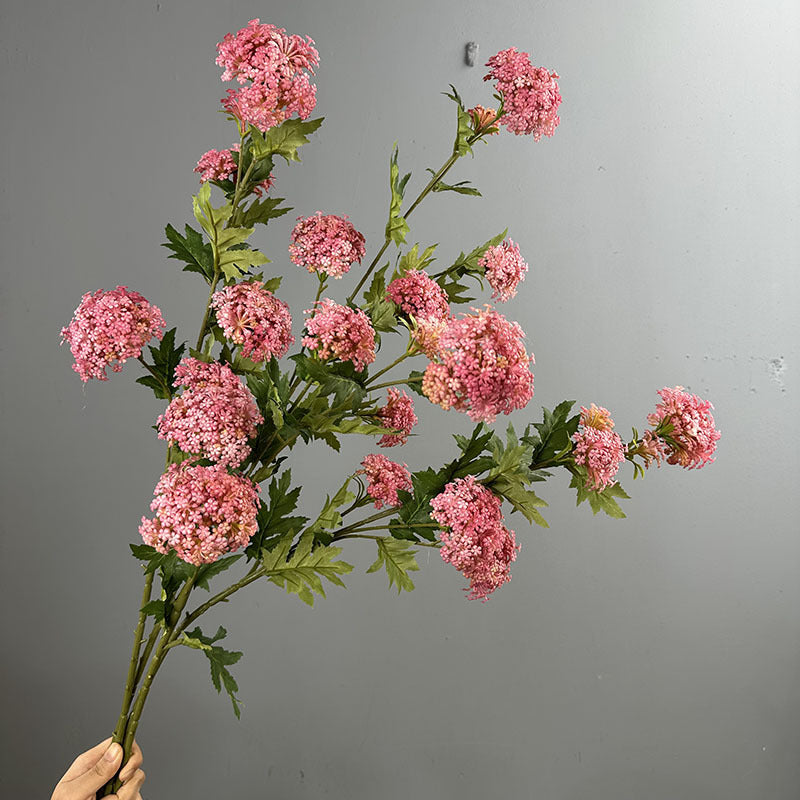 33" Hydrangea Bush with 6 Blooms, Artificial Flower for Weddings, Home Decor, and Events