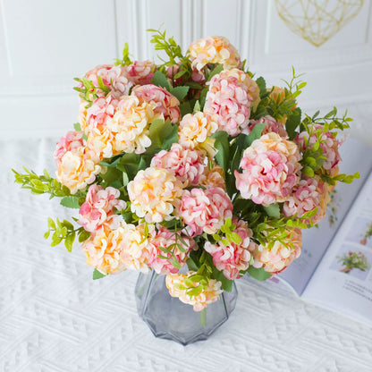 Bulk 5 Pcs Hydrangea Bridal Bouquets Silk Permanent Flower Flexible Stems for Weddings Bridesmaids Reception Centerpieces Wholesale