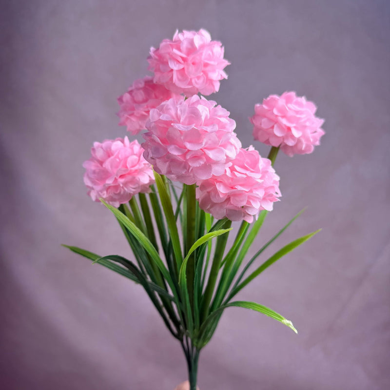 Artificial Chrysanthemum Bush with 6 Blooms, 18" PU Floral Stems for Weddings, Home Decor & Events, Realistic Fake Flowers