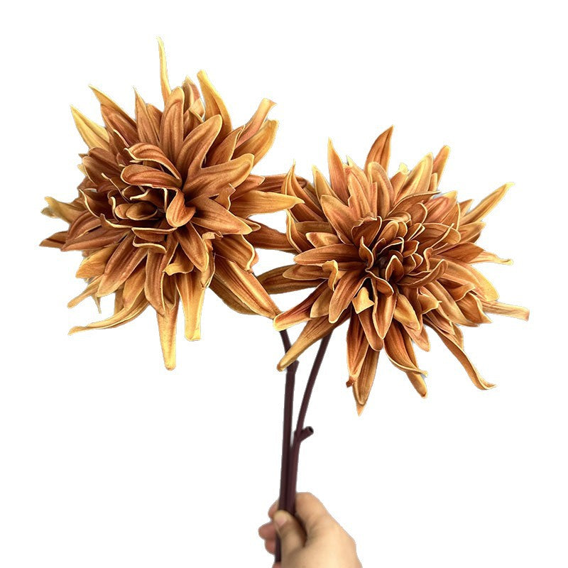 Single Stem PU Chrysanthemum Artificial Flower, 24" Realistic Floral for Weddings, Home & Commercial Decor
