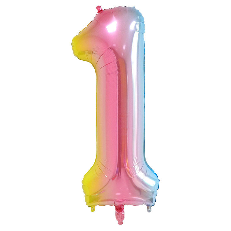 32 Inch Gradient Color Number Balloons (0-9) - Ideal for Wedding Baby Shower Birthday Party Decor & Photo Props