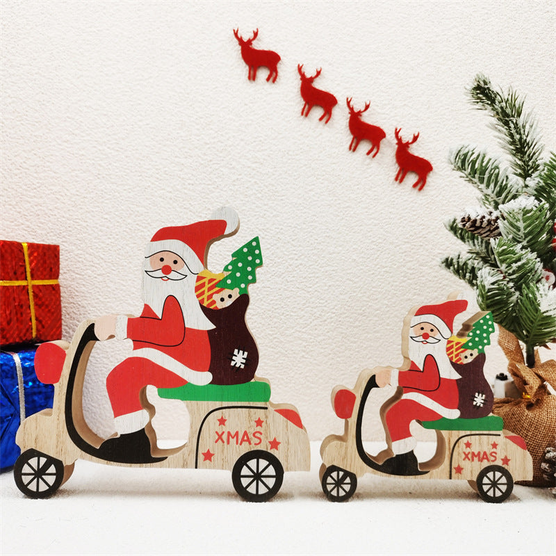 Christmas Ornaments Santa Riding Bicycle with Gifts Accessories Bulk Set
