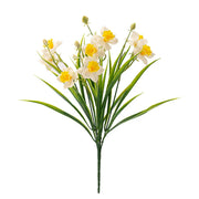 Artificial Daffodil Flowers 5 Stems 10 Blooms 14.6 Inch Tall Silk Floral Arrangement