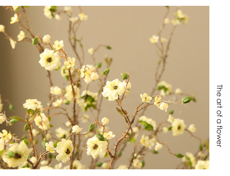 Artificial Crown of Thorns Flower, Single Stem with 8 Blooms, 36" Tall, Silk-Like Fabric, for Home Decor, Wedding, and Events