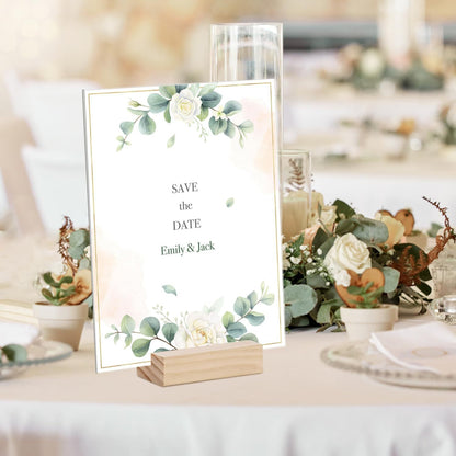 Bulk 10PCS Wood Card Holders 2025 Natural Wood Table Number Stands Non Slip Base for Wedding Reception Anniversary Party Decor Wholesale