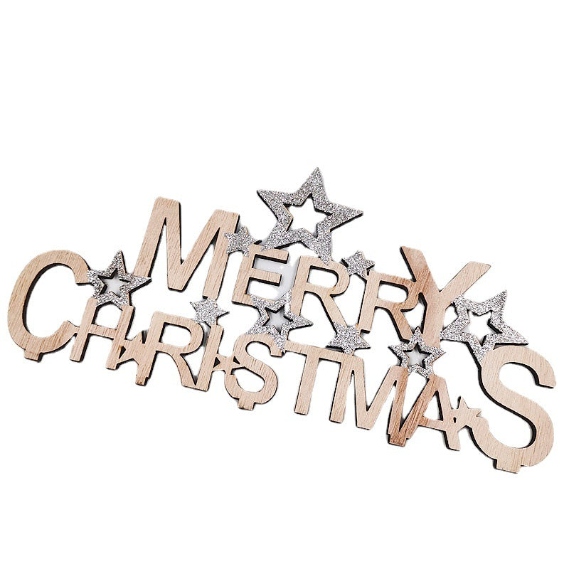 Merry Christmas Sign Ornament with Glitter Star, Tabletop Decor, Bulk Quantity