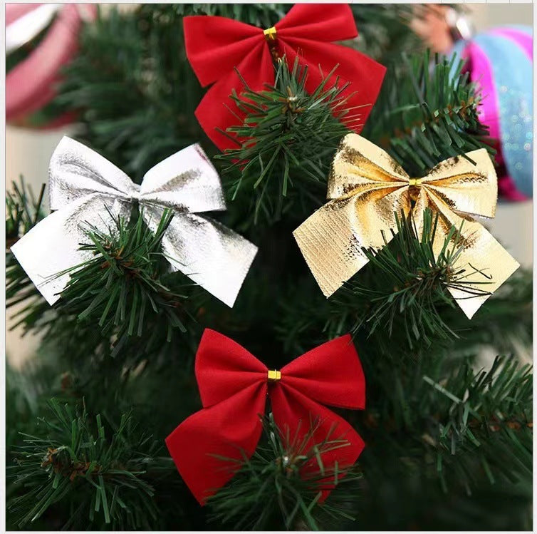 12 Pcs Artificial Flocked Christmas Bowknot Decorations for Christmas Tree, Bulk Set