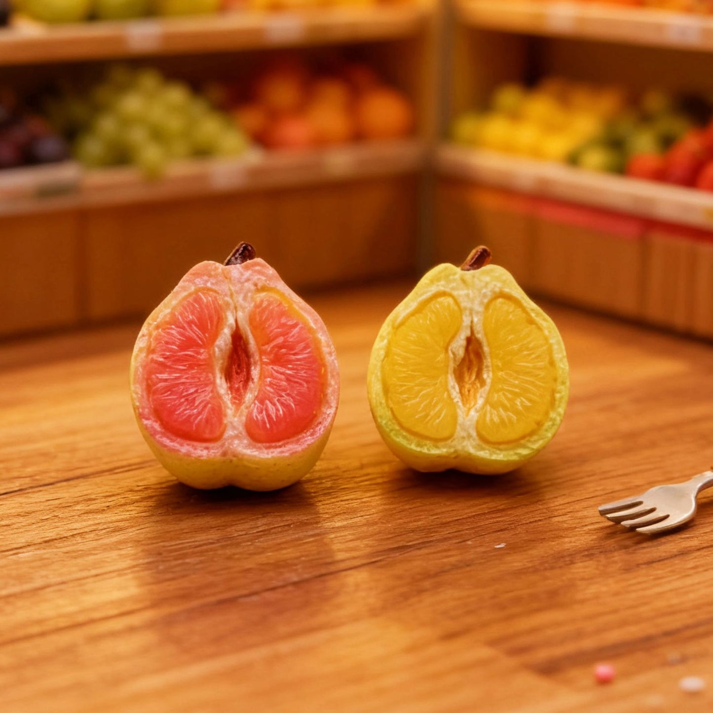 10-Pack Mini Faux Peeled Pomelo Resin Pieces - Wedding Table Decor Accents for Reception Tables & Dessert Displays