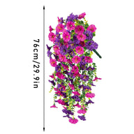 Premium 2 Pcs Morning Glory Vines Silk Flowers UV Resistant Waterproof Wedding Arch Backdrops Hanging Baskets Indoor Outdoor