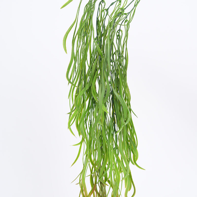 Artificial Dragon Grass Vine, 35" Long, Plastic Green Foliage for Home Decor, Wedding, and Event Styling