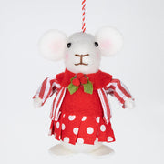 Bulk Christmas Felt Mice Ornaments 12 Pcs Hanging Decor for Tree Wreath Home Party Supplies