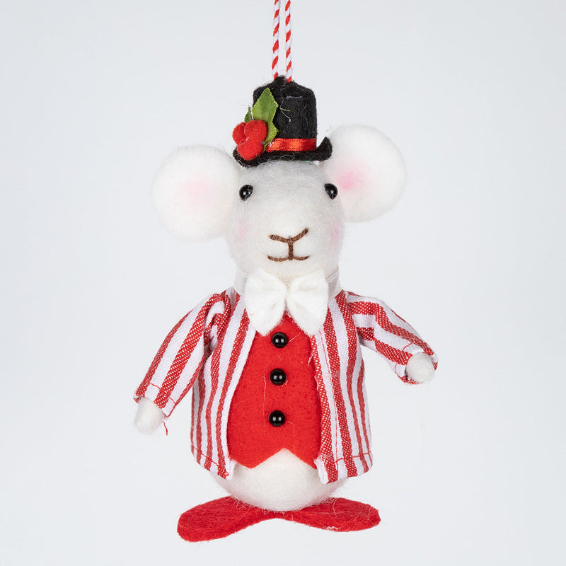 Bulk Christmas Felt Mice Ornaments 12 Pcs Hanging Decor for Tree Wreath Home Party Supplies
