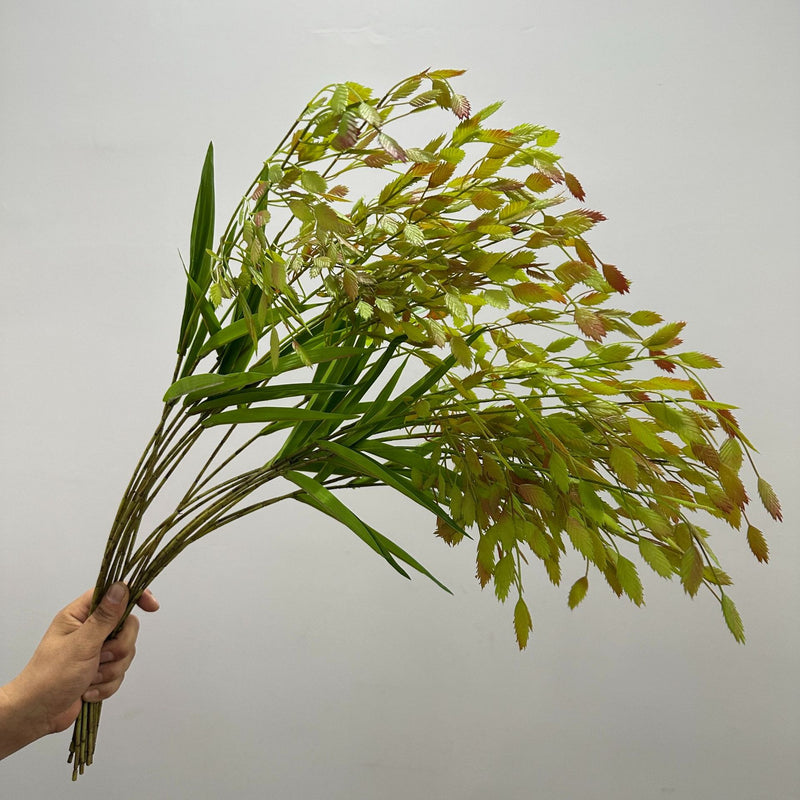 Artificial Pampas Grass Bush, Faux Plastic Plant Stem, Indoor Outdoor, for Home Decor, Weddings & Window Displays