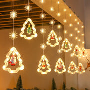 Christmas Snowflake String Lights Ornaments, 10 Ft Fairy Window Lights for Holiday Party Decor, Bulk Set