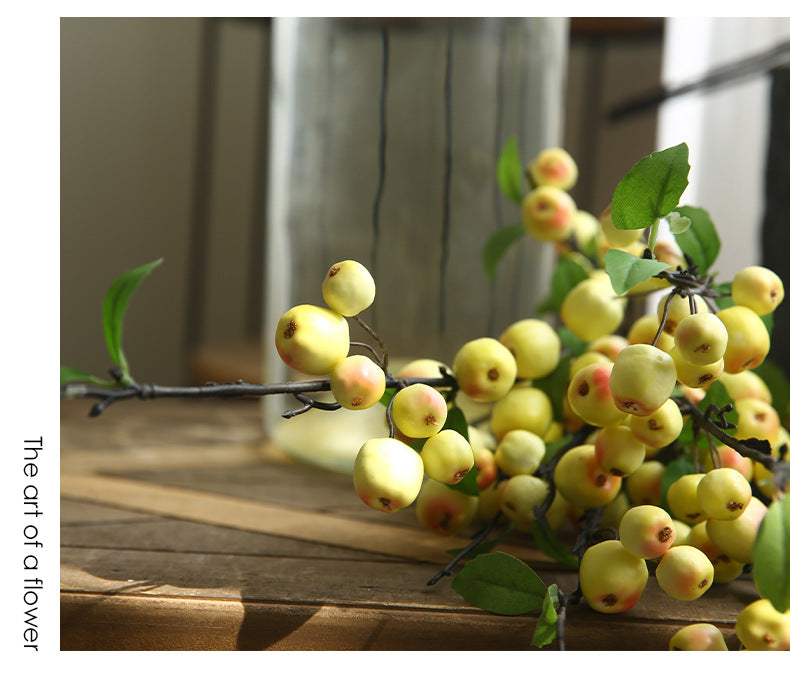 Artificial Crabapple Stem with 36 Blooms, 41" Long Single Branch Faux Silk Floral, Rustic Decor for Home Wedding Centerpiece