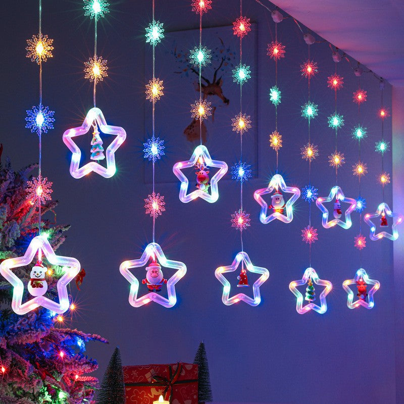 Christmas Snowflake String Lights Ornaments, 10 Ft Fairy Window Lights for Holiday Party Decor, Bulk Set