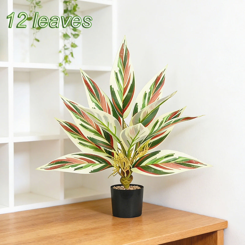 Artificial Snake Plant Bush with 12 Leaves, 16" Tall, Indoor/Outdoor Decor for Home, Office, Wedding, and Events