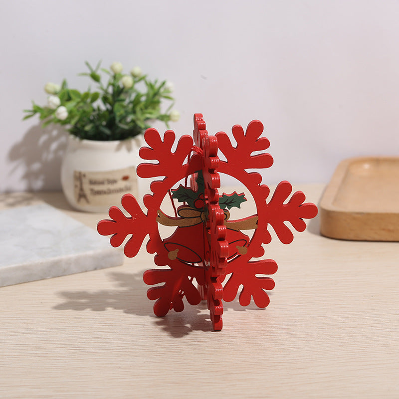 3D Wooden Christmas Tree Ornaments Hanging Decorations Bulk Pack