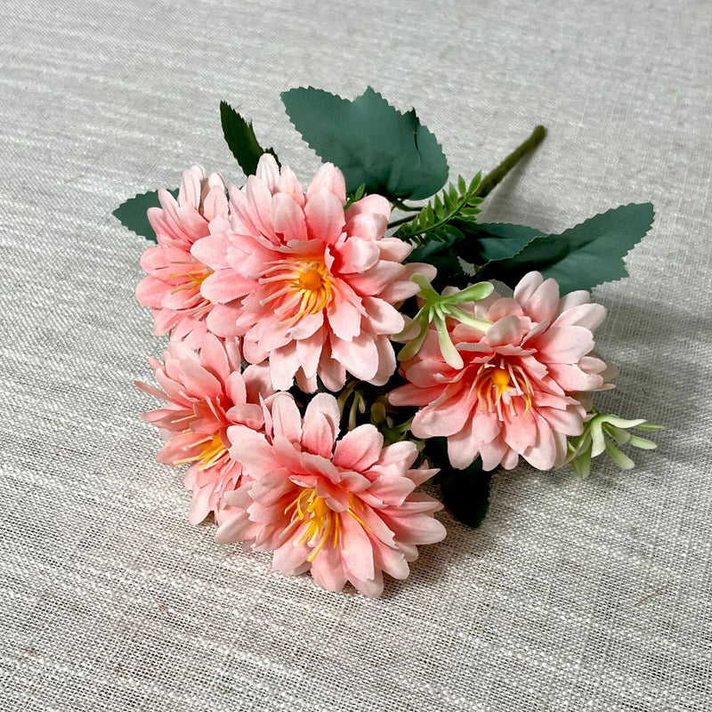 Artificial Cosmos Flower Bush with 5 Blooms, Faux Silk-Like Fabric, Rustic Floral for Wedding, Home Decor & Window Displays