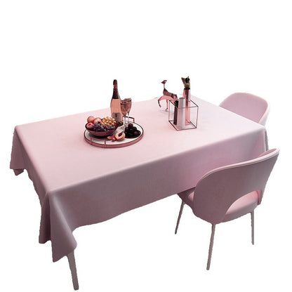 Bulk 2 Pcs Pink Tablecloths for Rectangle Dining Tables Water Proof PVC Table Cover Wholesale