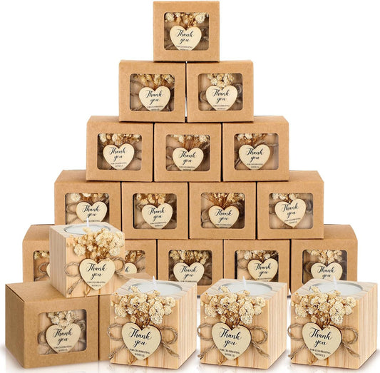 Bulk 10 Pack Wooden Tea Light Holder Wedding Favors for Guests Return Gifts Bridal Shower Party Favors Adults for Guest Thank You Gifts Decorative for Table Centerpiece Wholesale