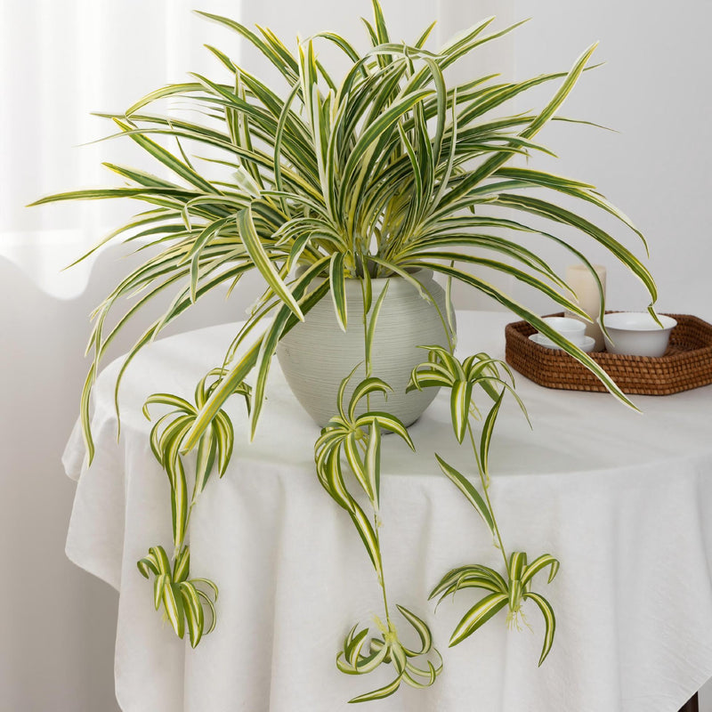Artificial Trailing Spider Plant, 26" Height, UV-Resistant Vine for Home, Wedding, and Event Decor