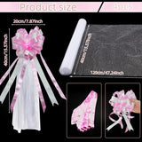 Church Wedding Ceremony Decor: 4-Piece White Chair & Aisle Bow Set (7.87-47.24in)