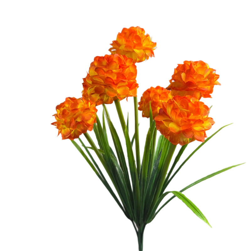 Artificial Chrysanthemum Bush with 6 Blooms, 18" PU Floral Stems for Weddings, Home Decor & Events, Realistic Fake Flowers