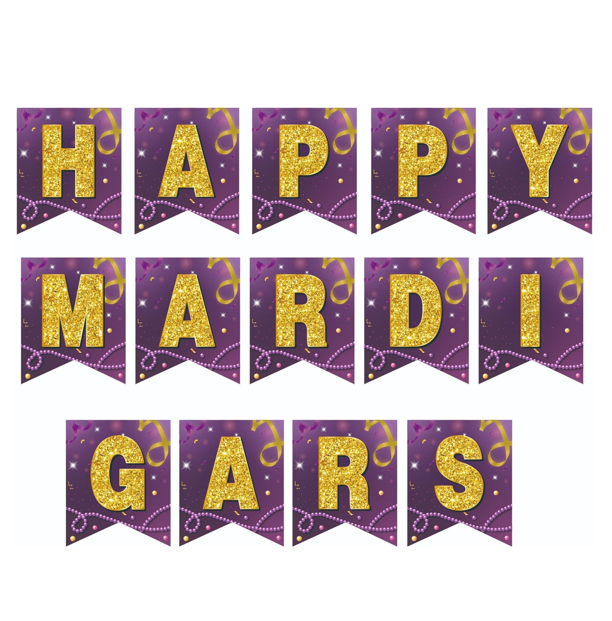 Bulk 12 Pcs 35X59 Inch Purple Mardi Gras Backdrops Banner for Mardi Gras Party Wholesale