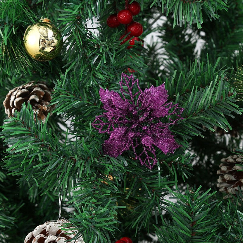50 Pcs Artificial Poinsettia Flowers Bulk Pack Christmas Decoration