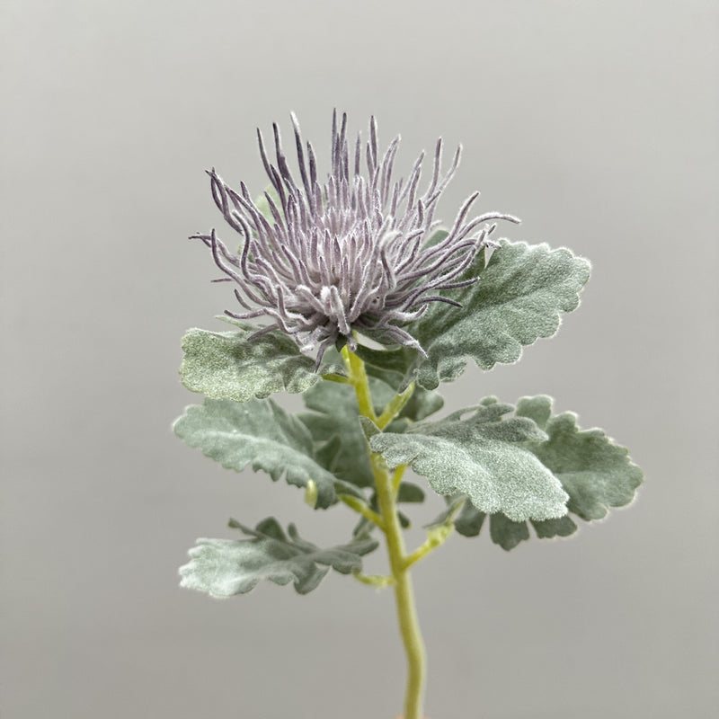 15" Artificial Eryngium Single Stem, Silk-Like Fabric, Wedding & Home Decor